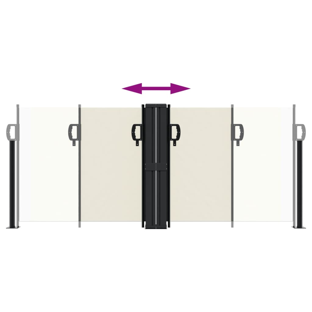 Uttrekkbar sidemarkise 100x600 cm kremhvit