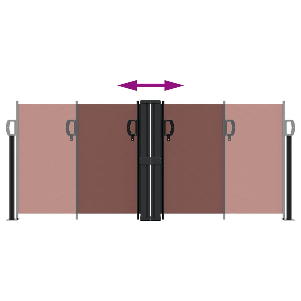 Uttrekkbar sidemarkise 100x600 cm brun