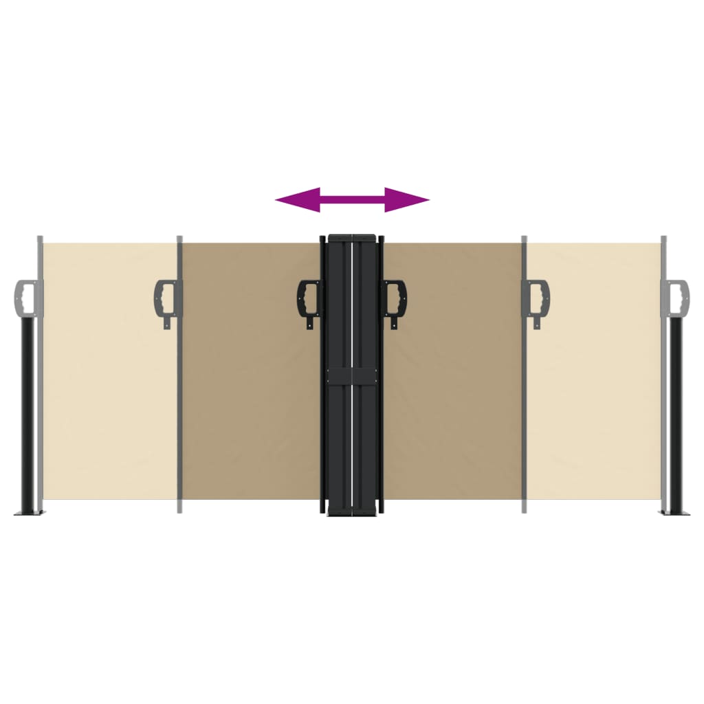 Uttrekkbar sidemarkise 100x600 cm beige