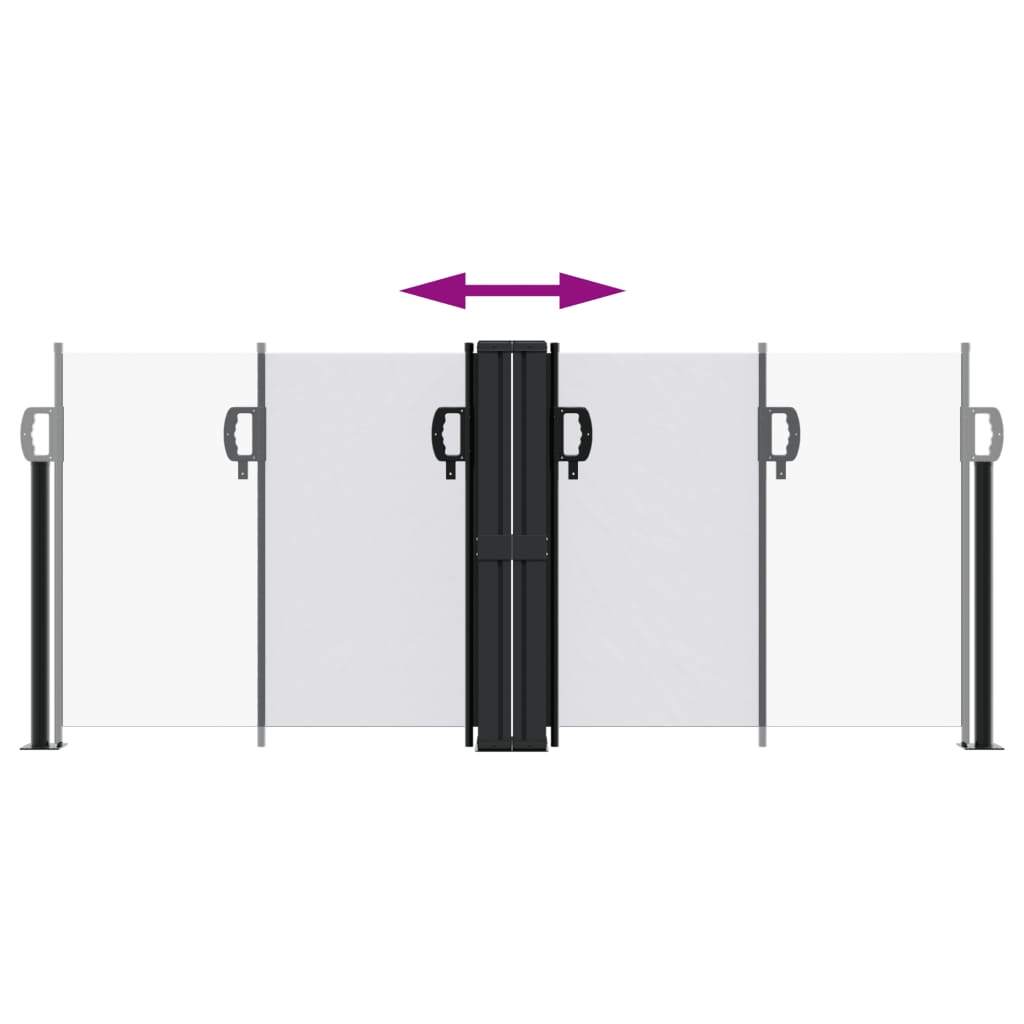 Uttrekkbar sidemarkise 100x600 cm hvit
