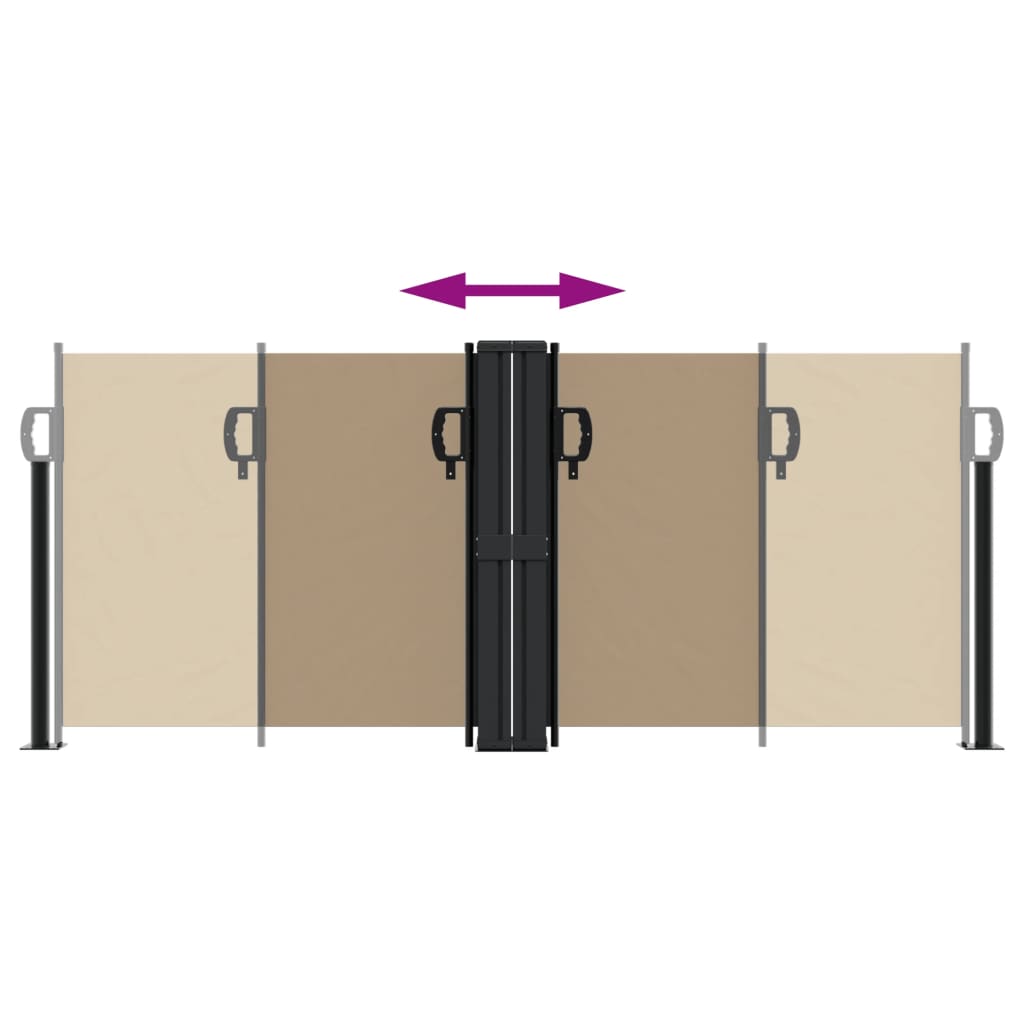 Uttrekkbar sidemarkise 100x600 cm gråbrun