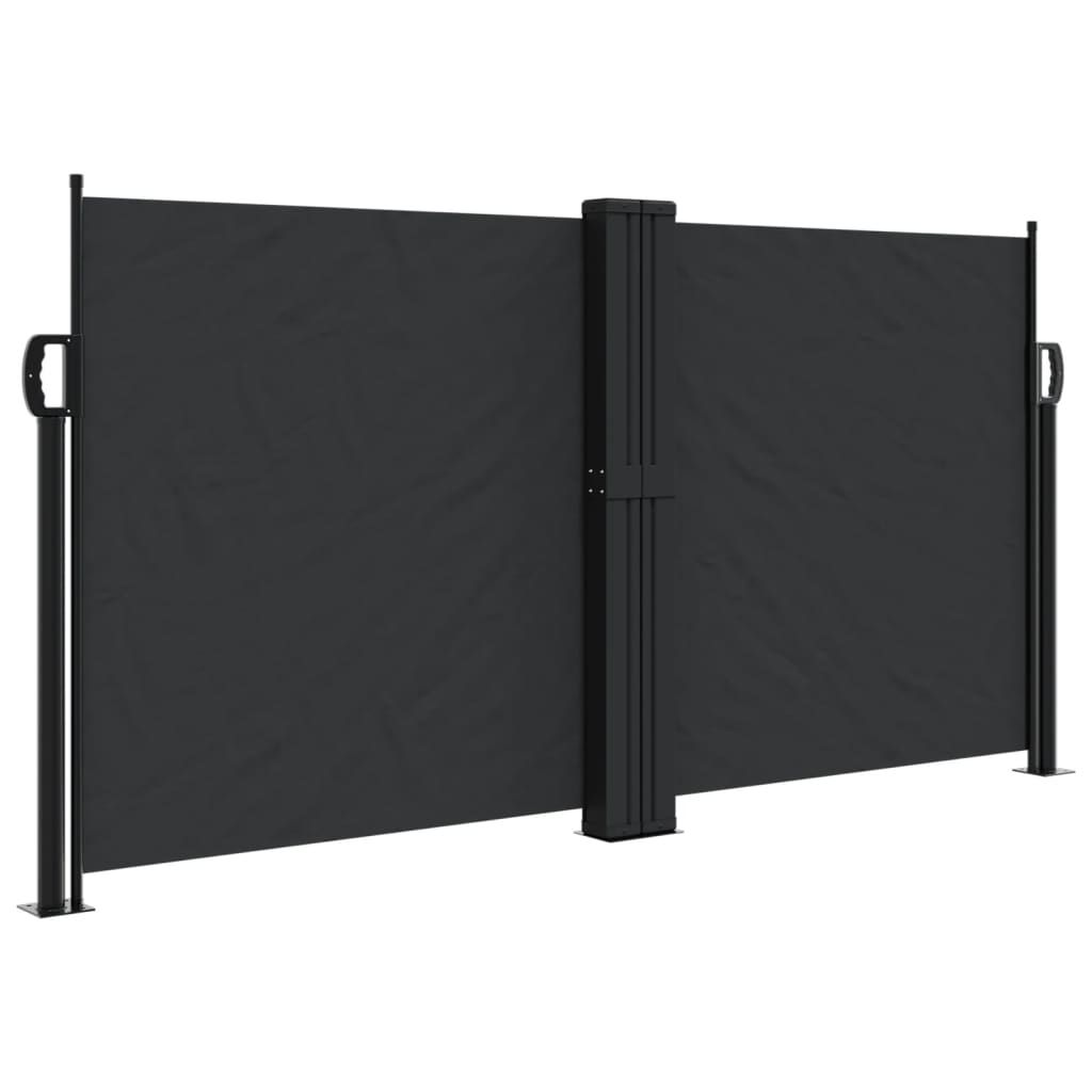 Uttrekkbar sidemarkise 120x600 cm svart