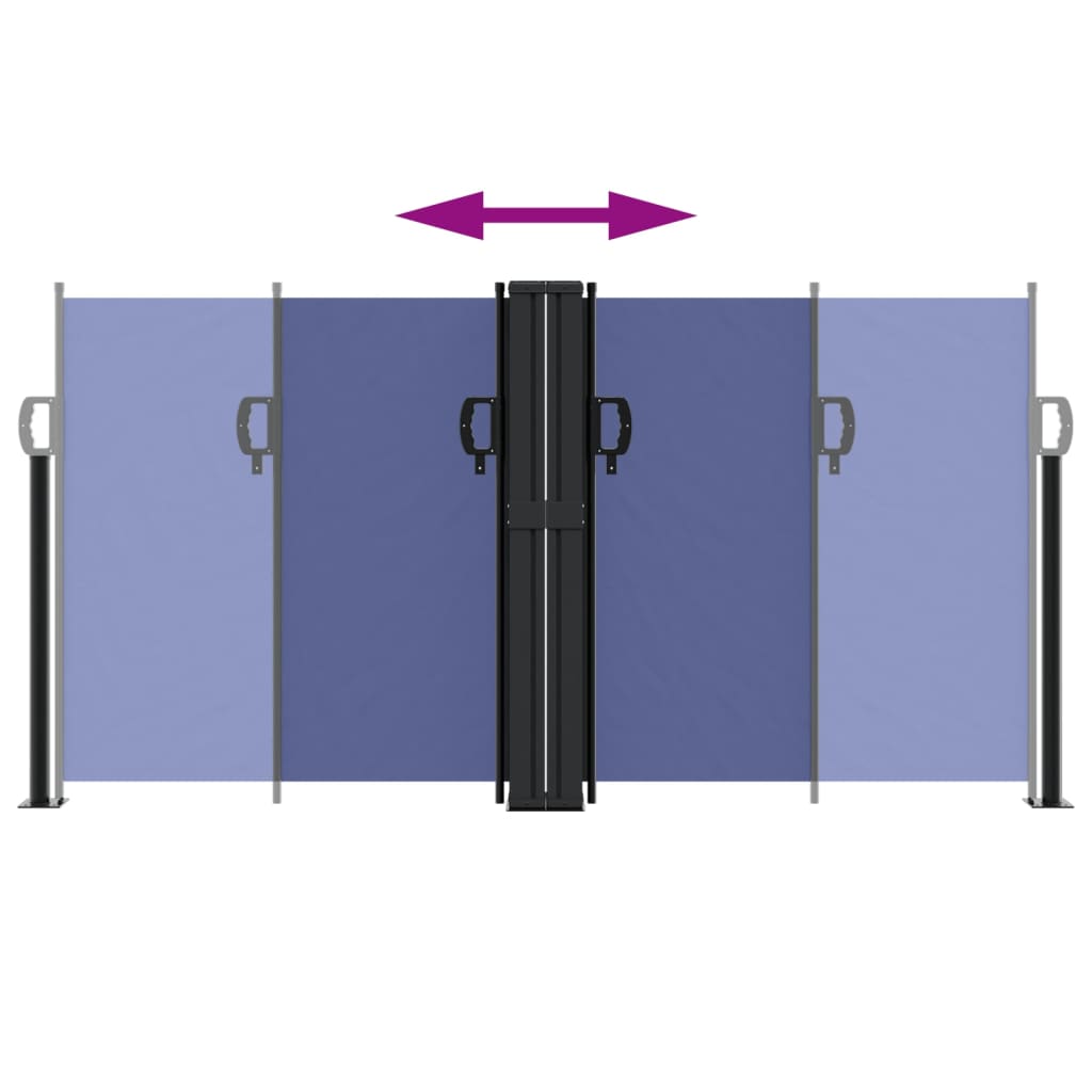 Uttrekkbar sidemarkise 120x600 cm blå