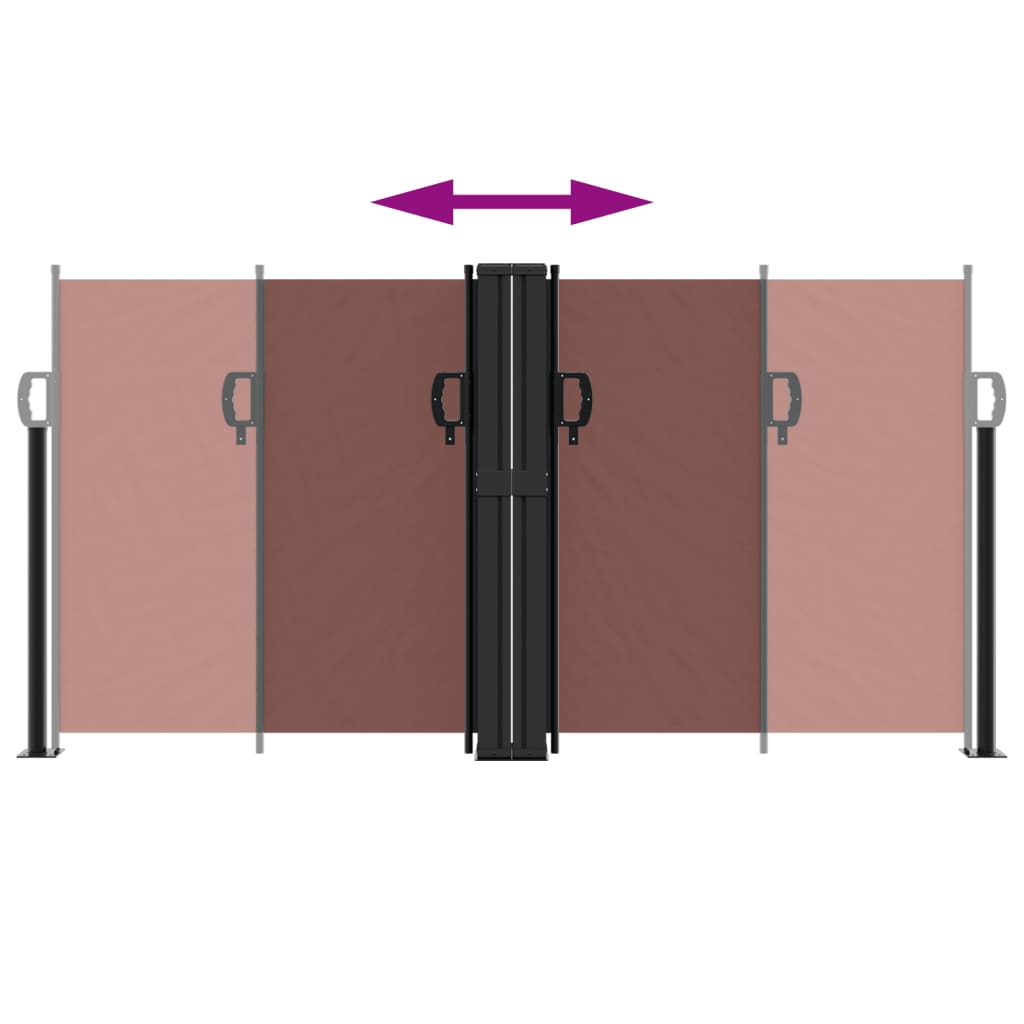 Uttrekkbar sidemarkise 120x600 cm brun
