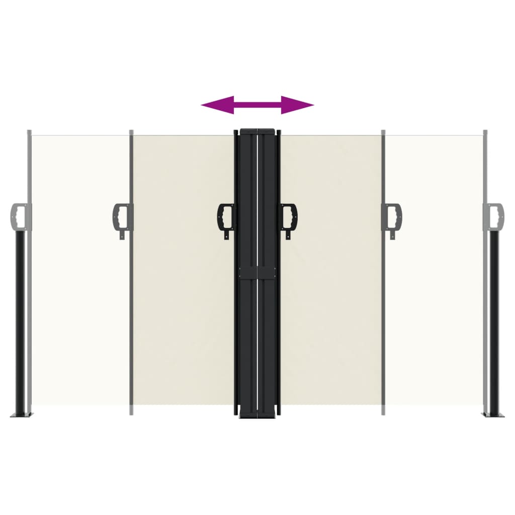 Uttrekkbar sidemarkise 140x600 cm kremhvit