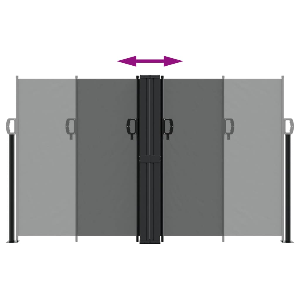 Uttrekkbar sidemarkise 140x600 cm antrasitt