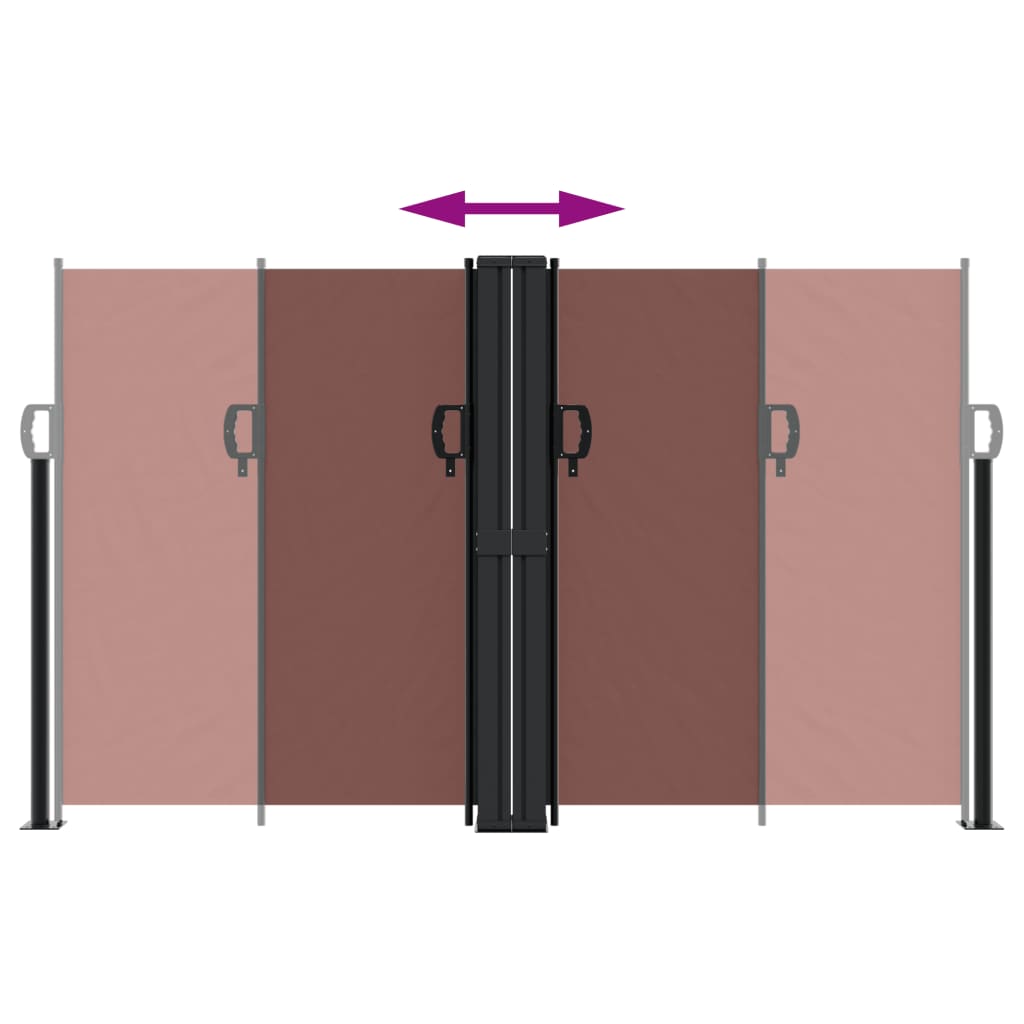 Uttrekkbar sidemarkise 140x600 cm brun