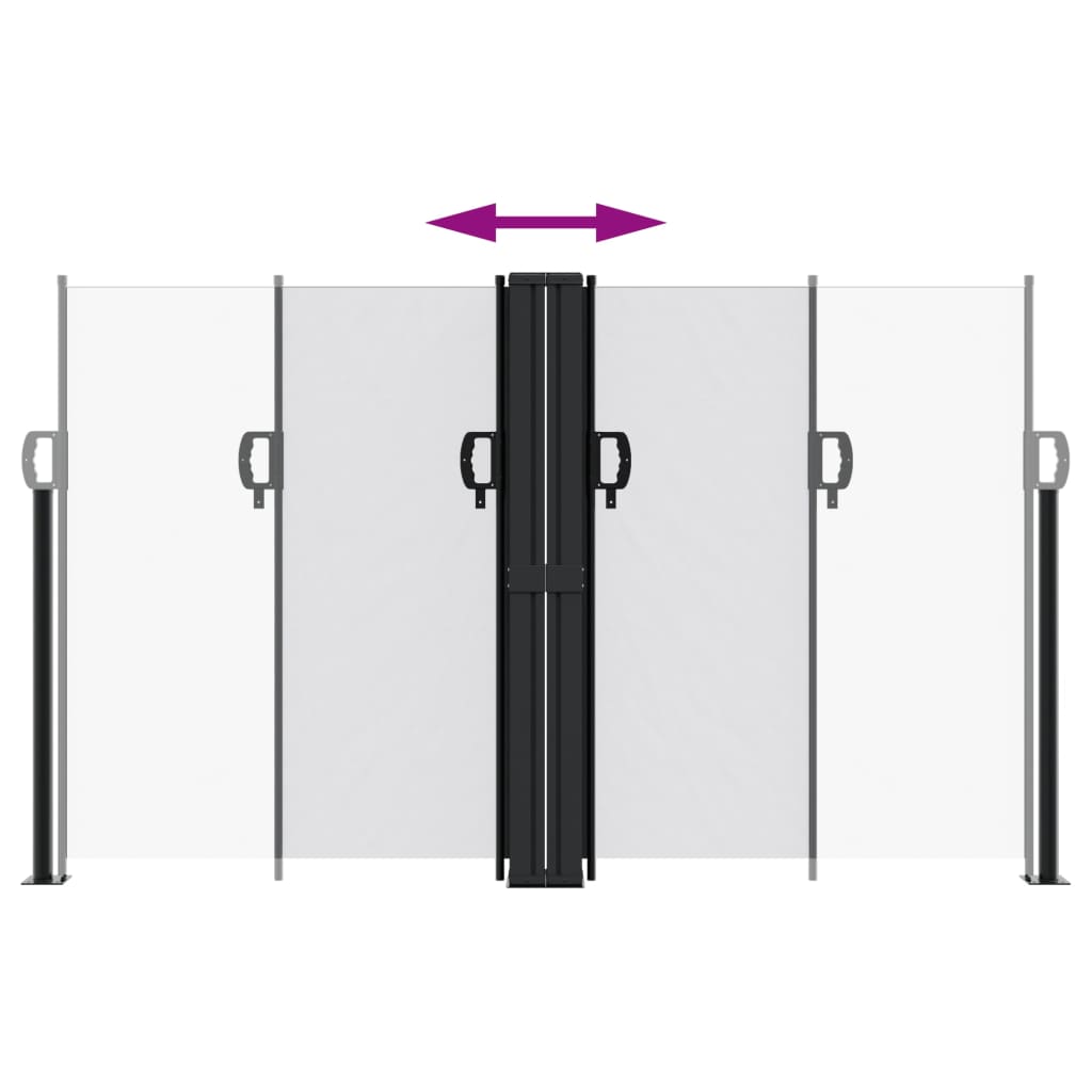 Uttrekkbar sidemarkise hvit 140x600 cm