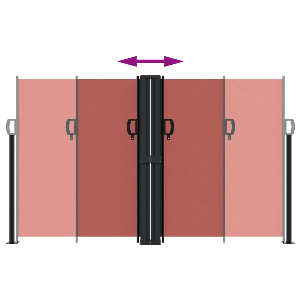 Uttrekkbar sidemarkise terrakotta 140x600 cm