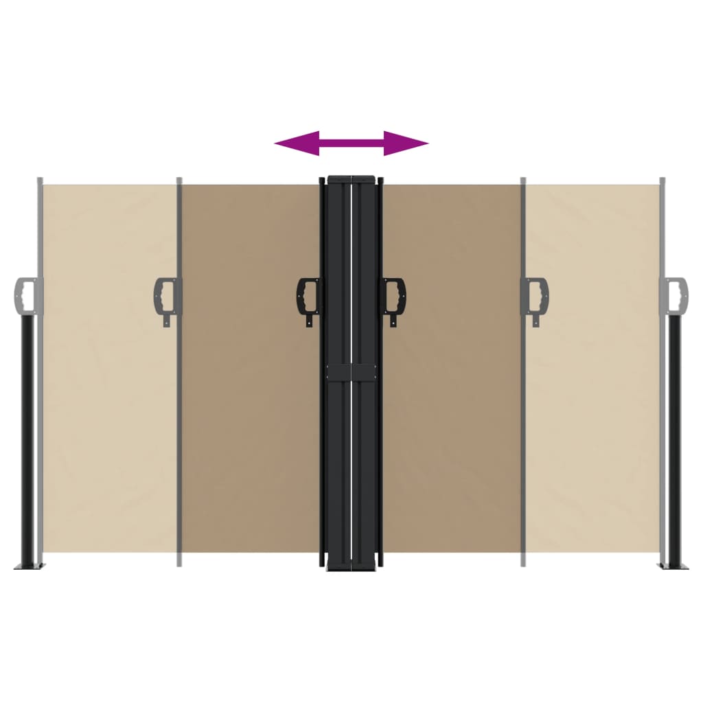 Uttrekkbar sidemarkise gråbrun 140x600 cm