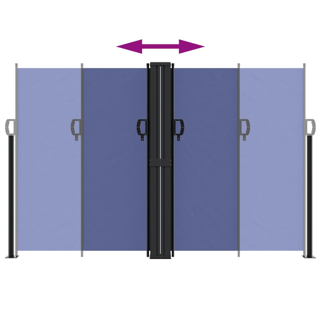 Uttrekkbar sidemarkise 160x600 cm blå