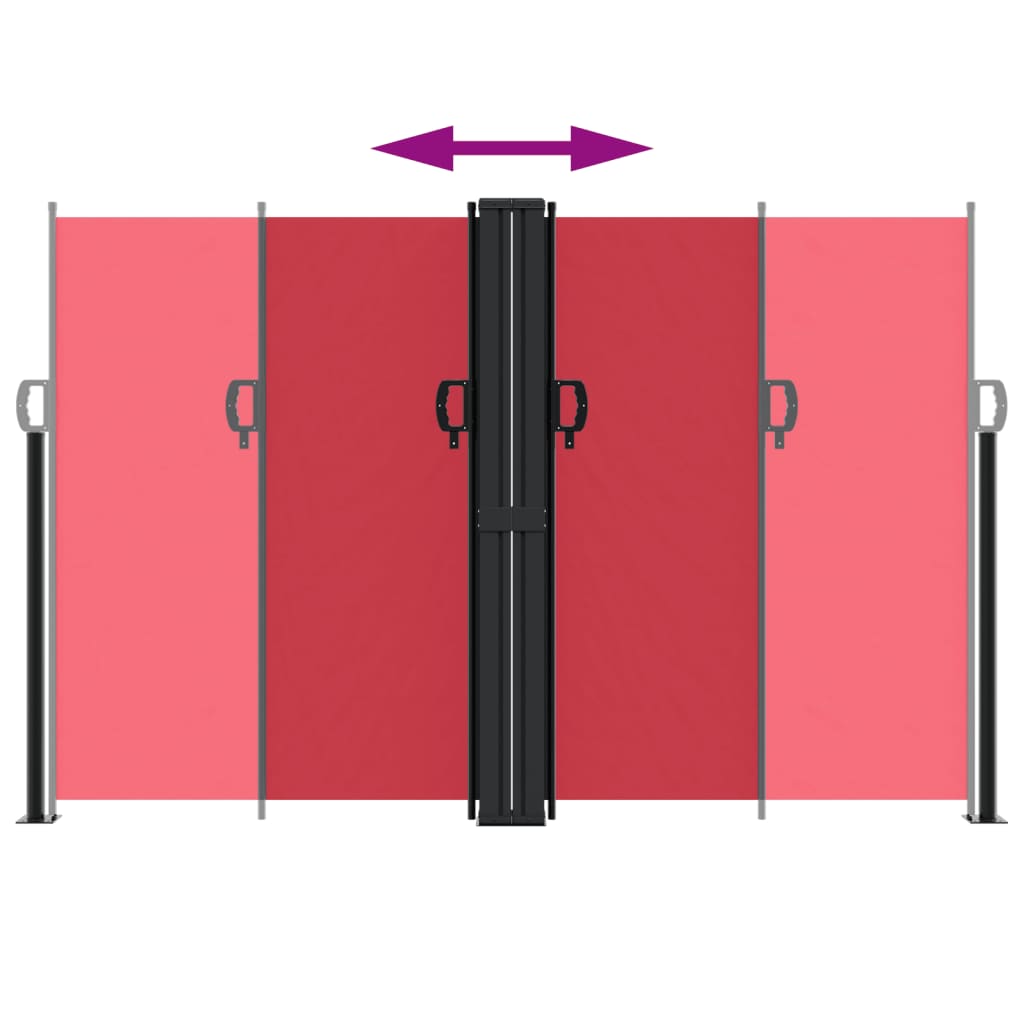 Uttrekkbar sidemarkise 160x600 cm rød