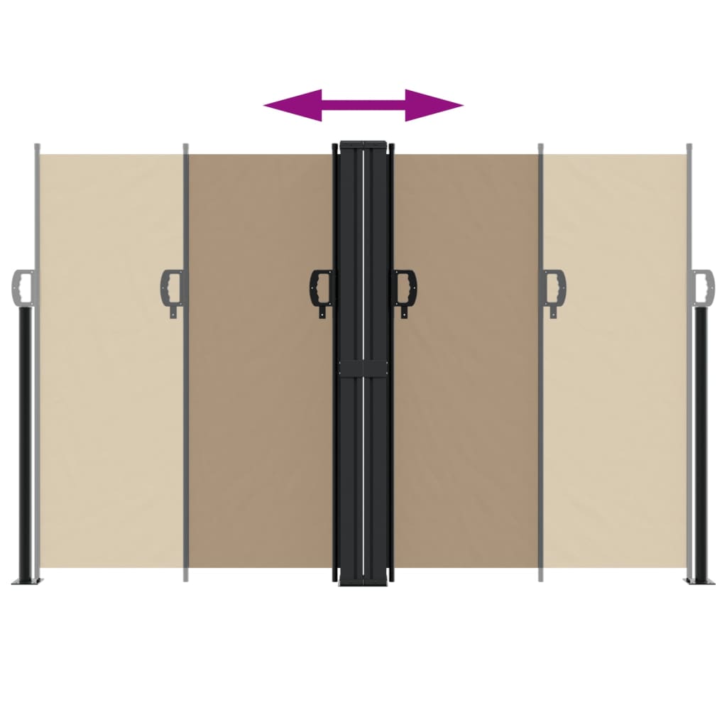 Uttrekkbar sidemarkise gråbrun 160x600 cm