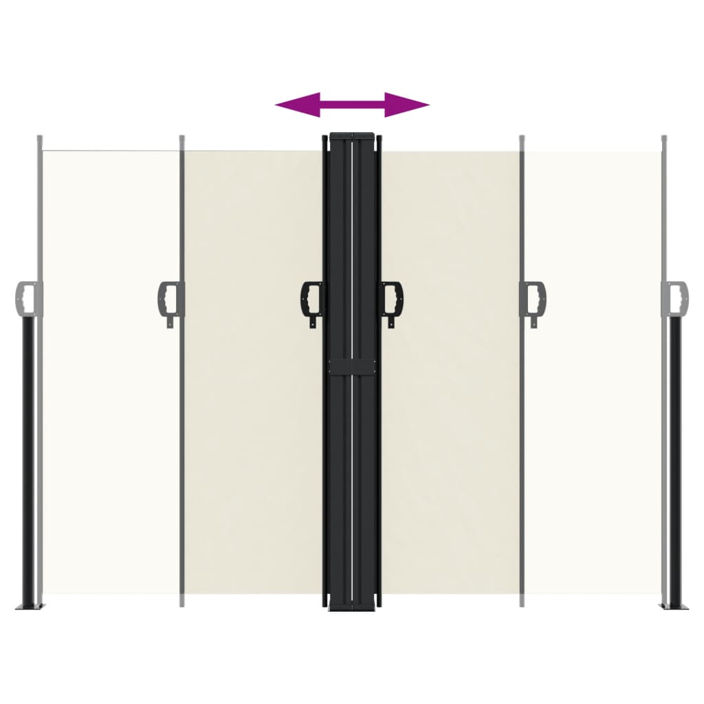 Uttrekkbar sidemarkise 180x600 cm kremhvit