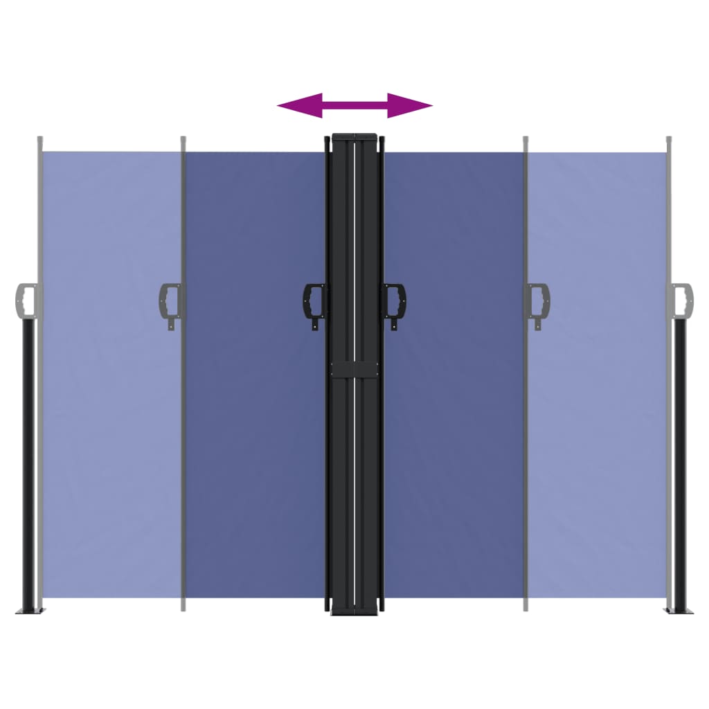 Uttrekkbar sidemarkise 180x600 cm blå