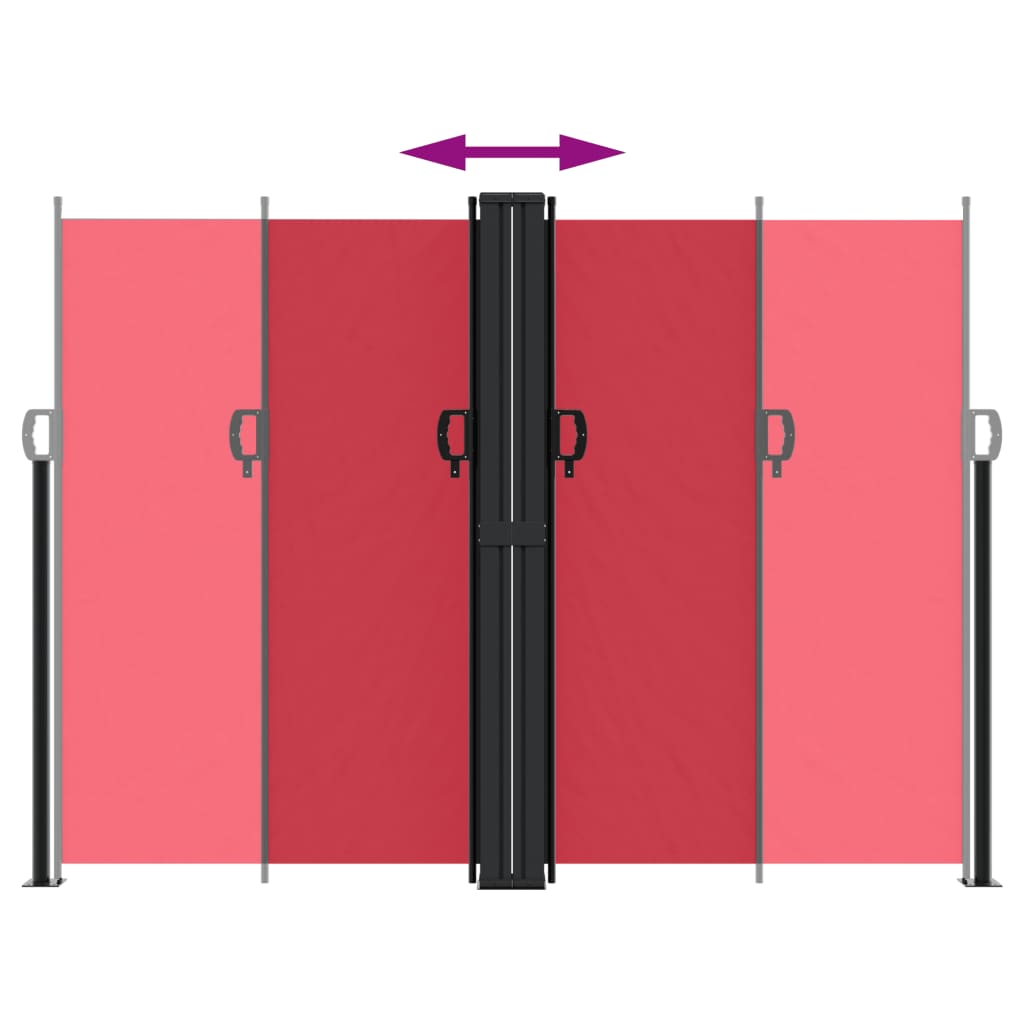 Uttrekkbar sidemarkise 180x600 cm rød