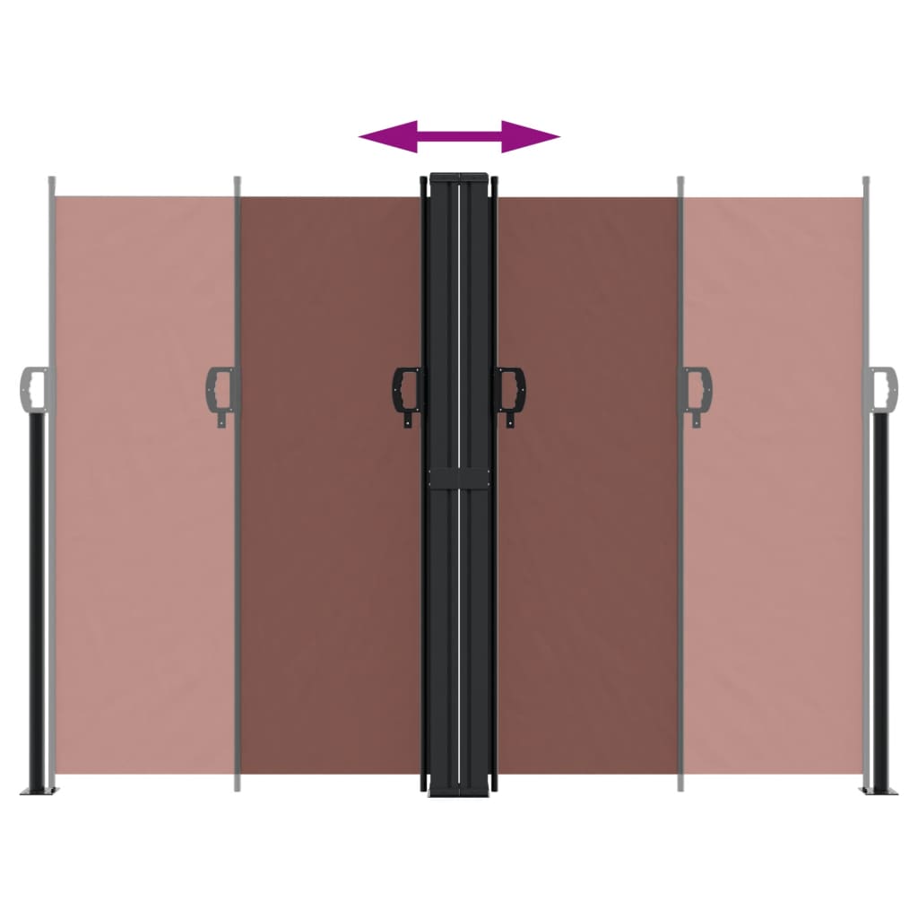 Uttrekkbar sidemarkise 180x600 cm brun