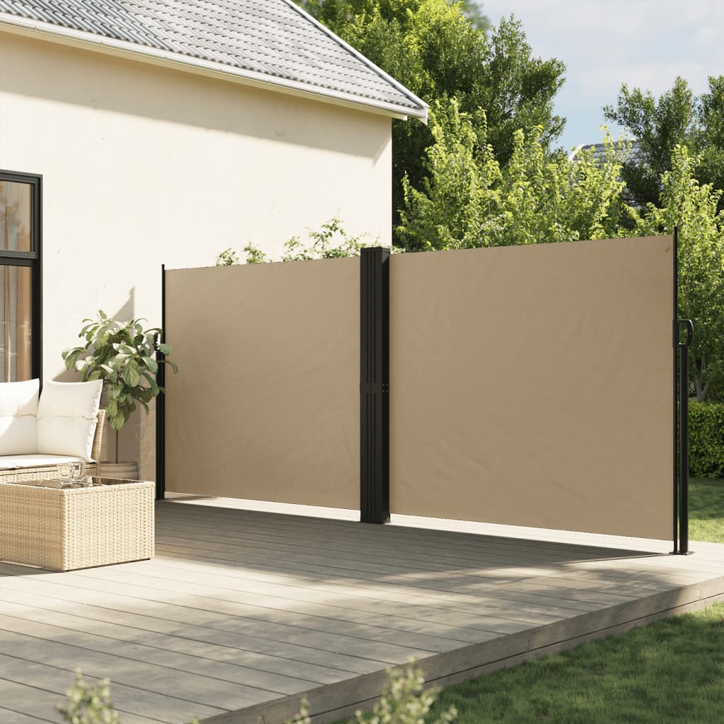 Uttrekkbar sidemarkise beige 180x600 cm