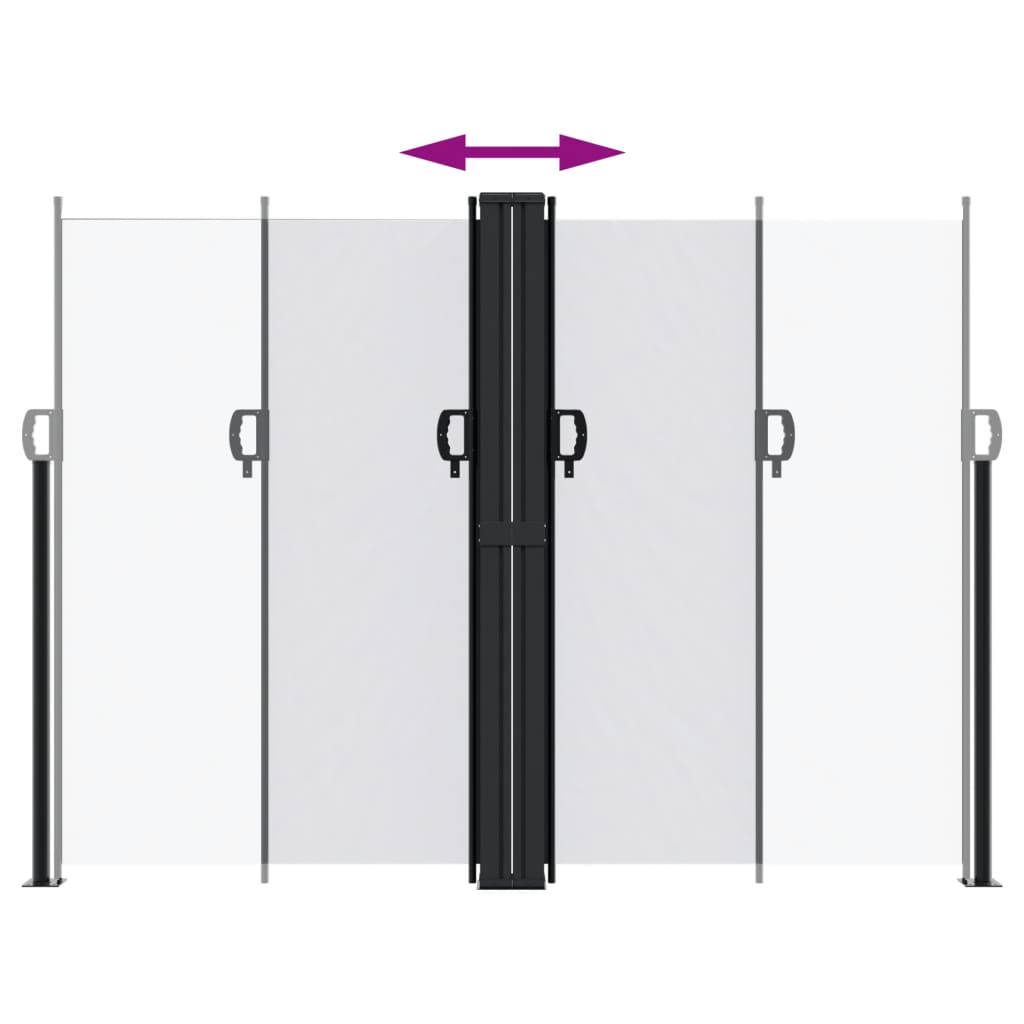 Uttrekkbar sidemarkise hvit 180x600 cm