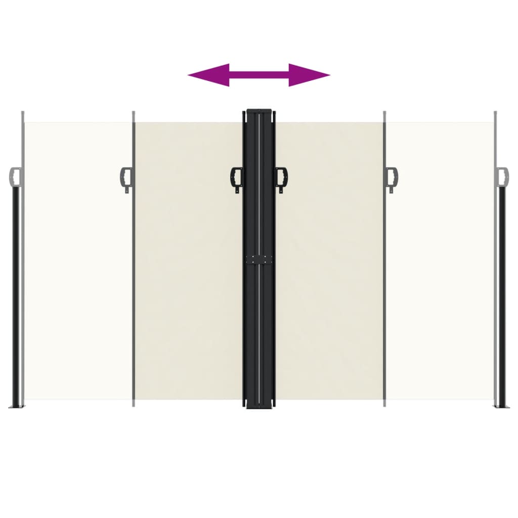 Uttrekkbar sidemarkise 200x600 cm kremhvit