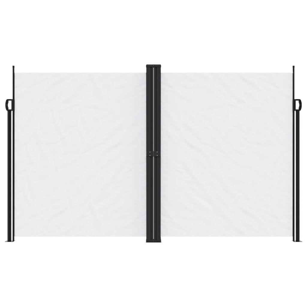 Uttrekkbar sidemarkise hvit 200x600 cm