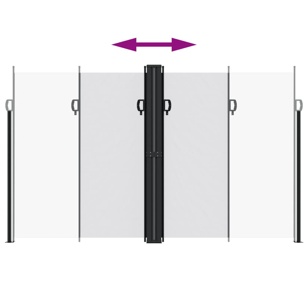 Uttrekkbar sidemarkise hvit 200x600 cm