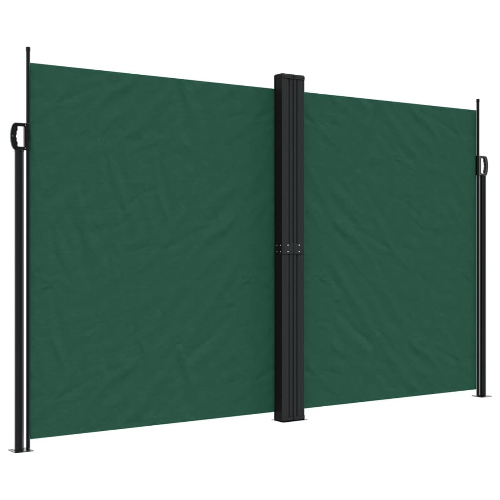 Uttrekkbar sidemarkise mørkegrønn 200x600 cm