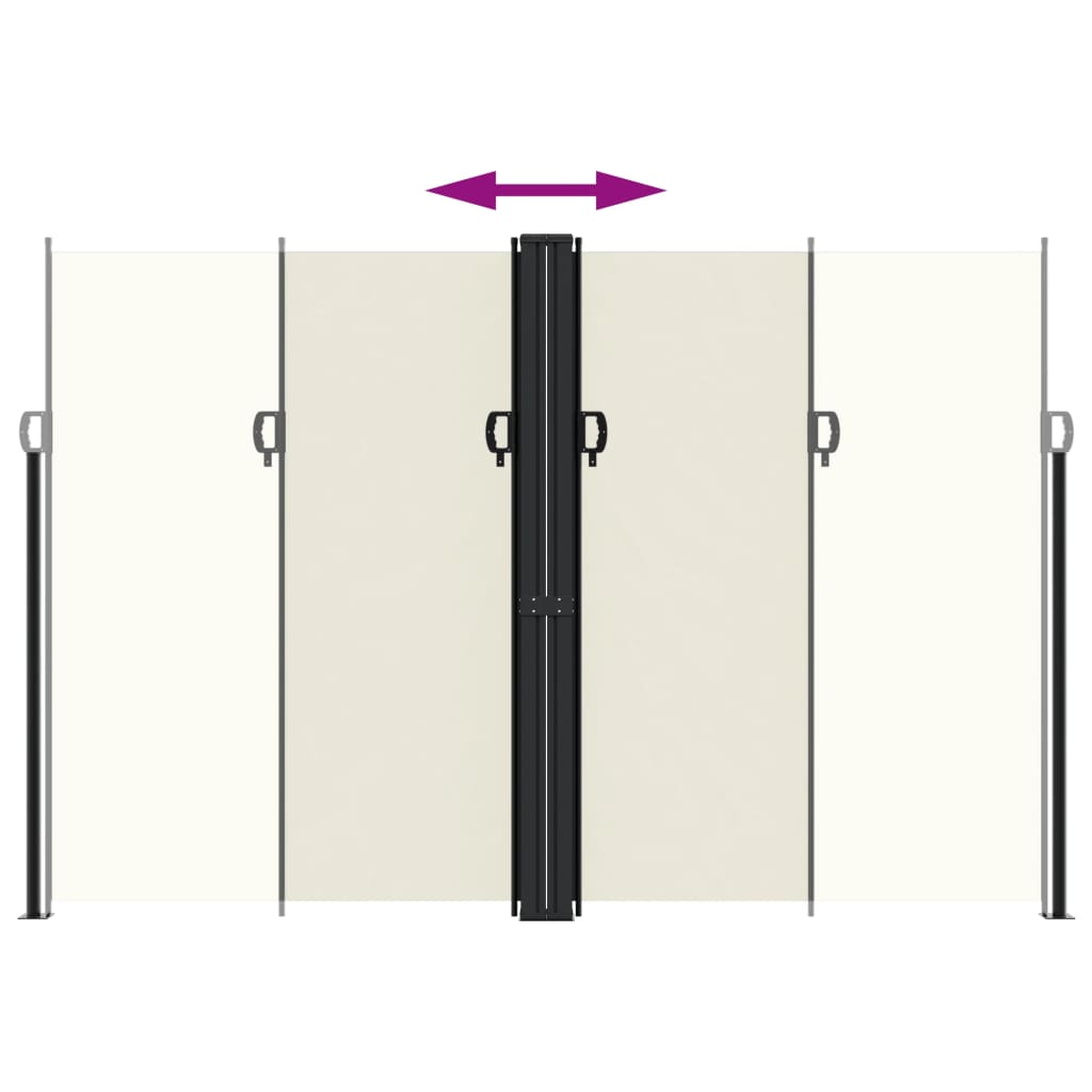 Uttrekkbar sidemarkise 220x600 cm kremhvit