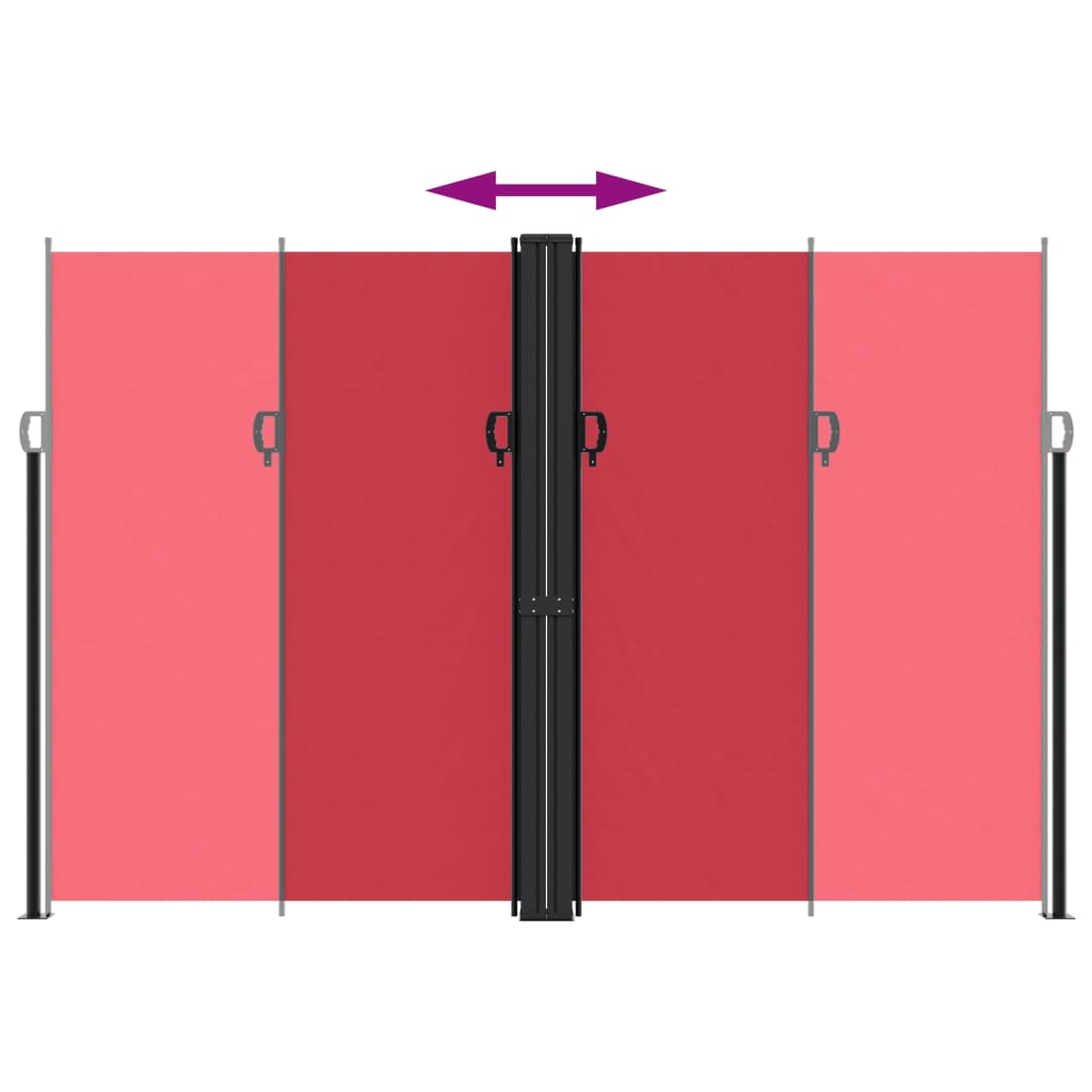 Uttrekkbar sidemarkise 220x600 cm rød