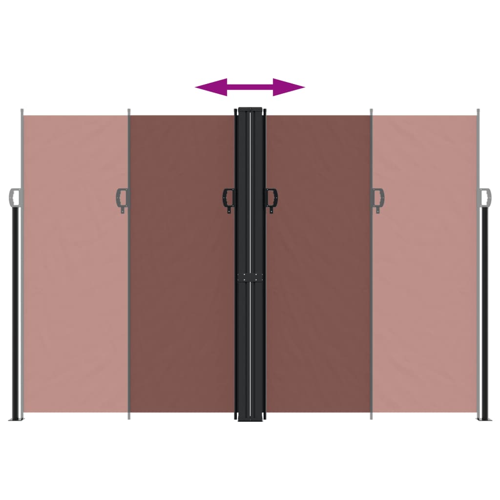 Uttrekkbar sidemarkise 220x600 cm brun