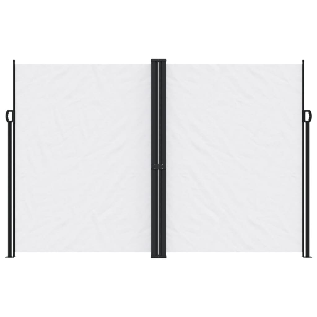 Uttrekkbar sidemarkise hvit 220x600 cm