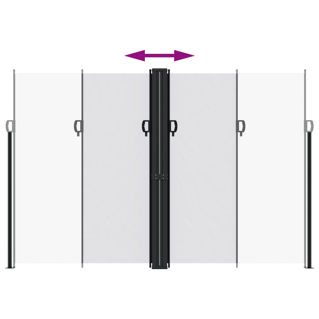 Uttrekkbar sidemarkise hvit 220x600 cm