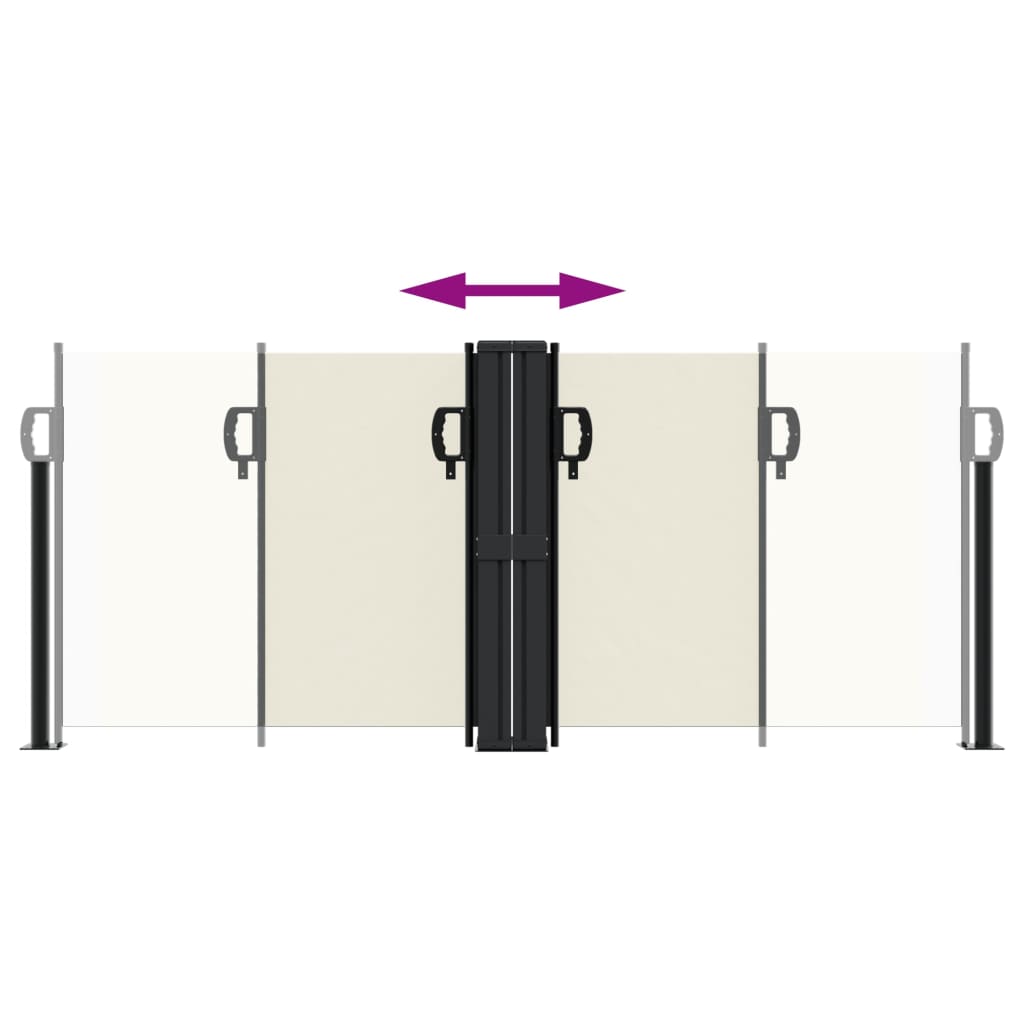 Uttrekkbar sidemarkise 100x1000 cm kremhvit