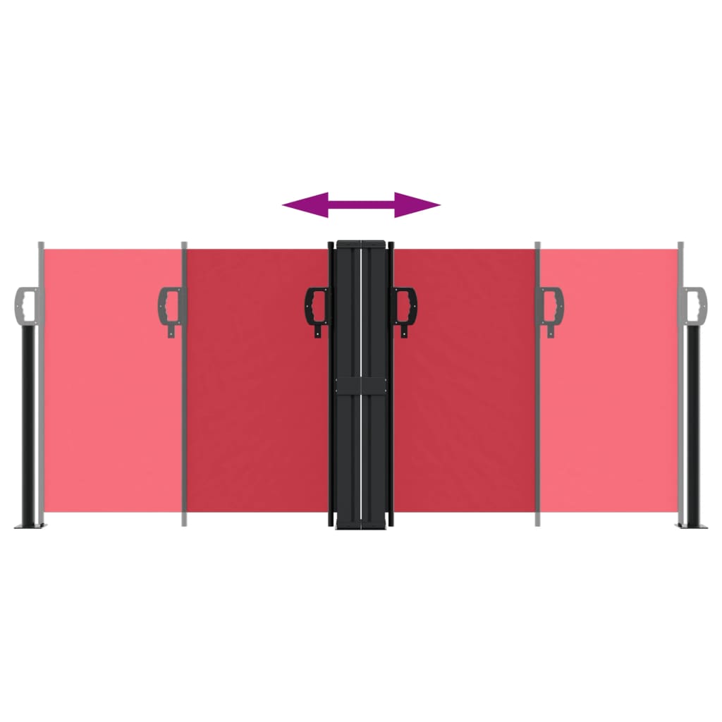 Uttrekkbar sidemarkise 100x1000 cm rød
