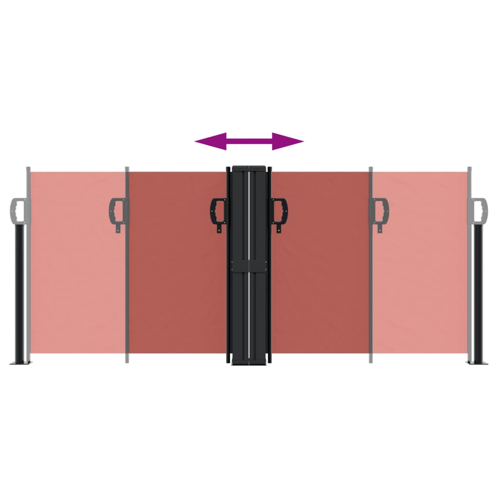 Uttrekkbar sidemarkise 100x1000 cm terrakotta