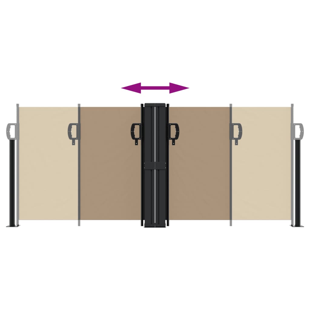 Uttrekkbar sidemarkise 100x1000 cm gråbrun