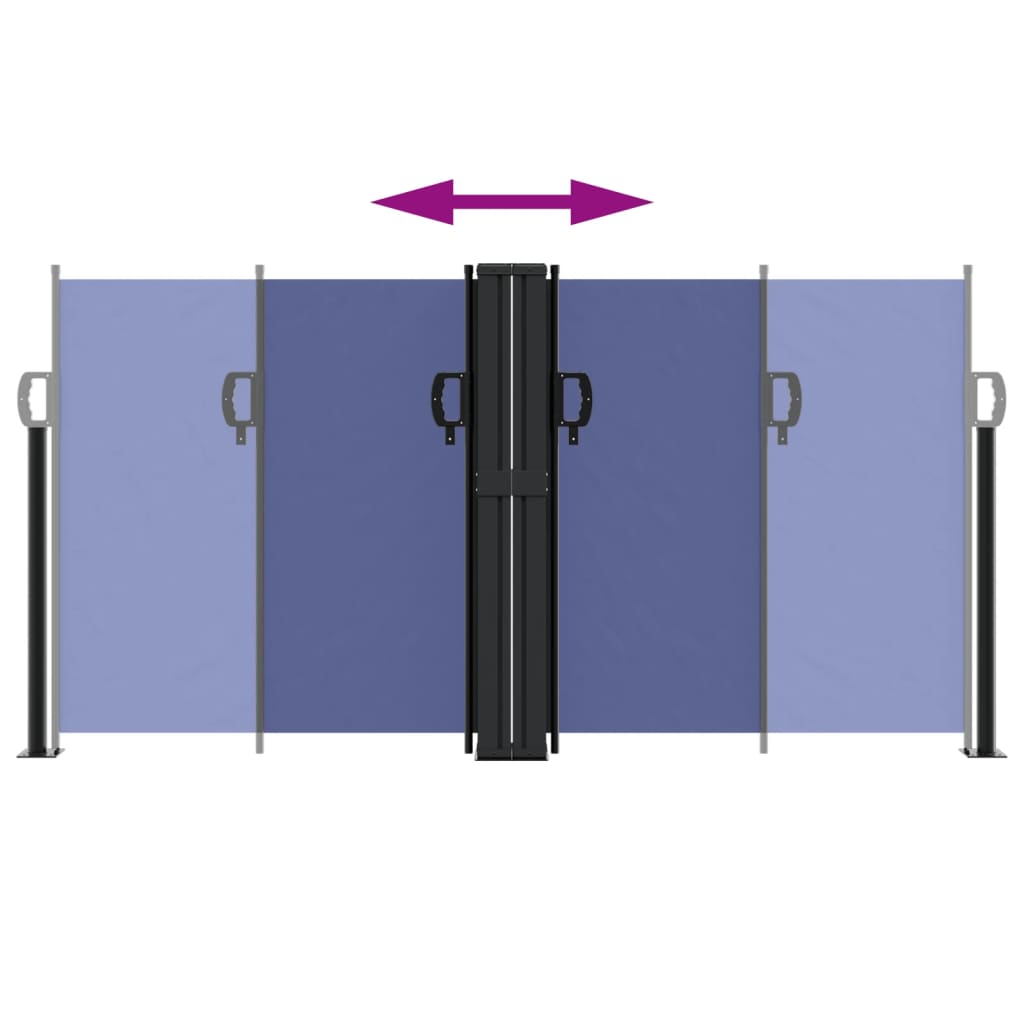 Uttrekkbar sidemarkise 120x1000 cm blå