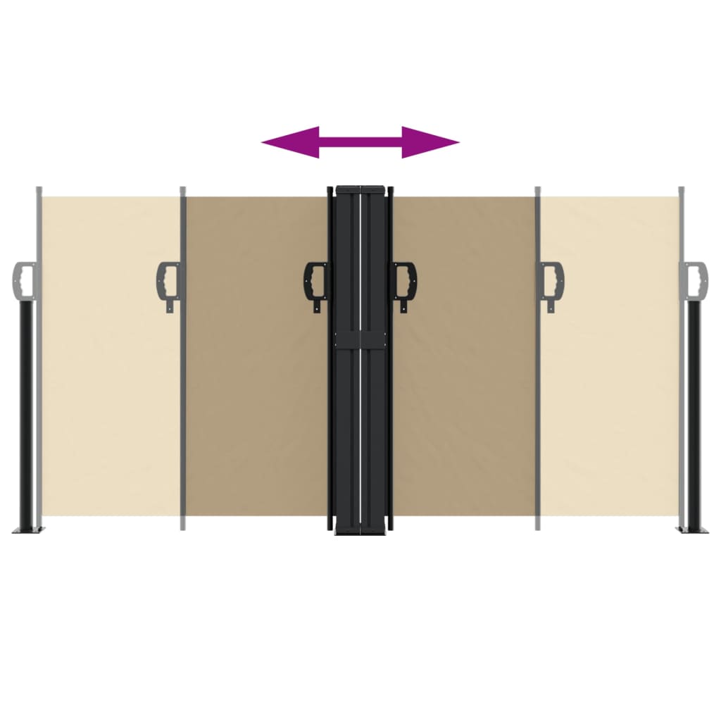 Uttrekkbar sidemarkise 120x1000 cm beige