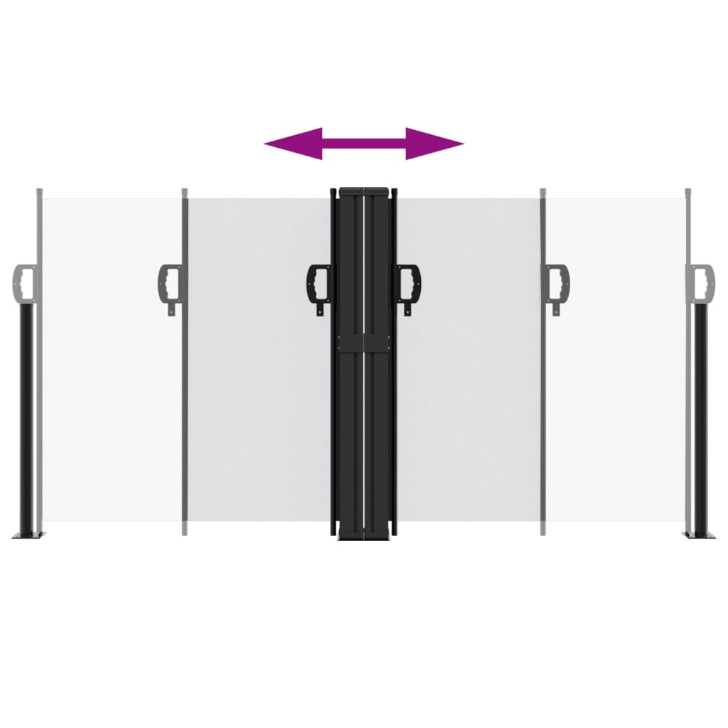 Uttrekkbar sidemarkise 120x1000 cm hvit
