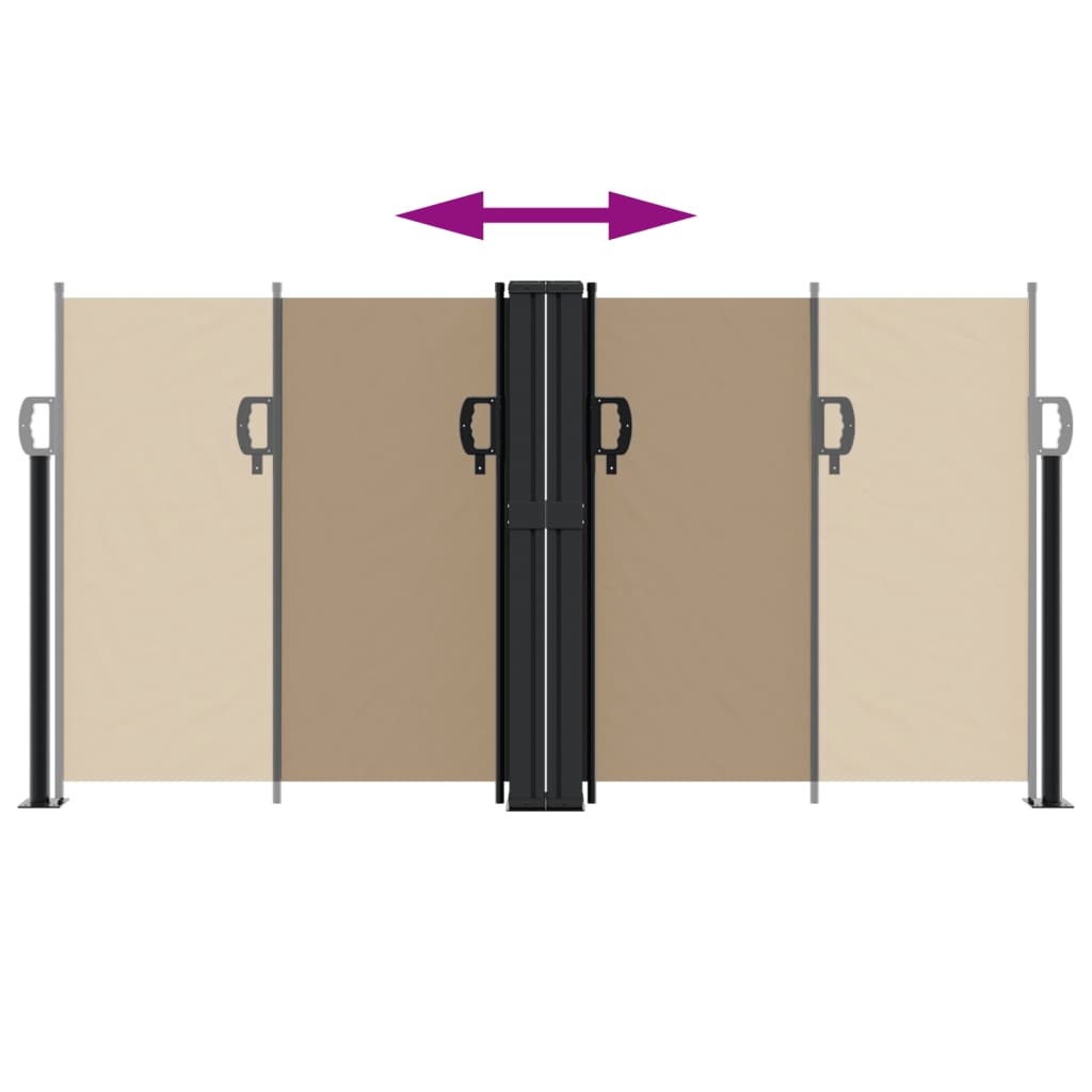 Uttrekkbar sidemarkise 120x1000 cm gråbrun