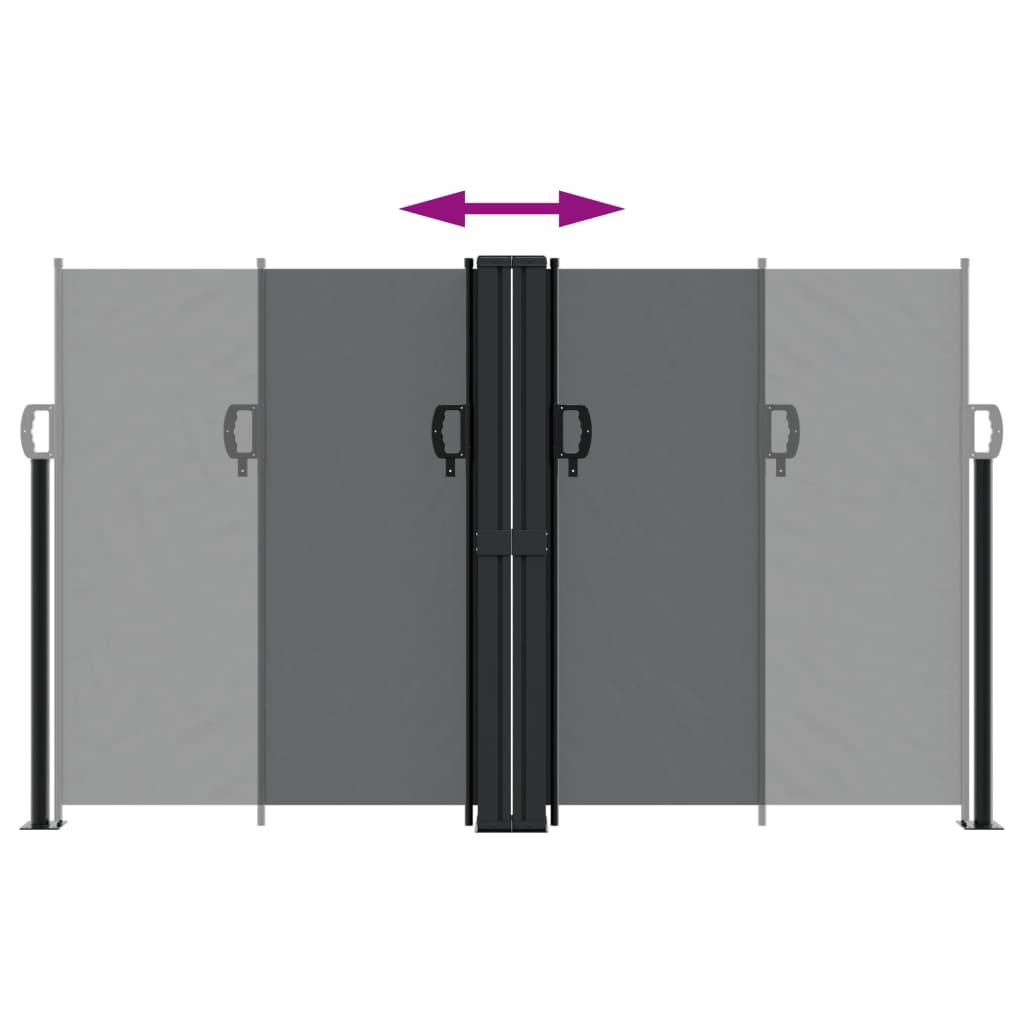 Uttrekkbar sidemarkise 140x1000 cm svart