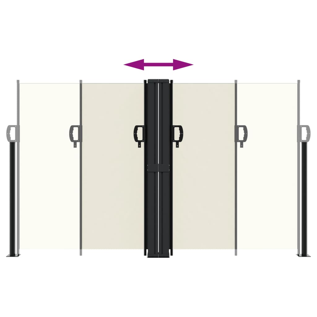 Uttrekkbar sidemarkise 140x1000 cm kremhvit