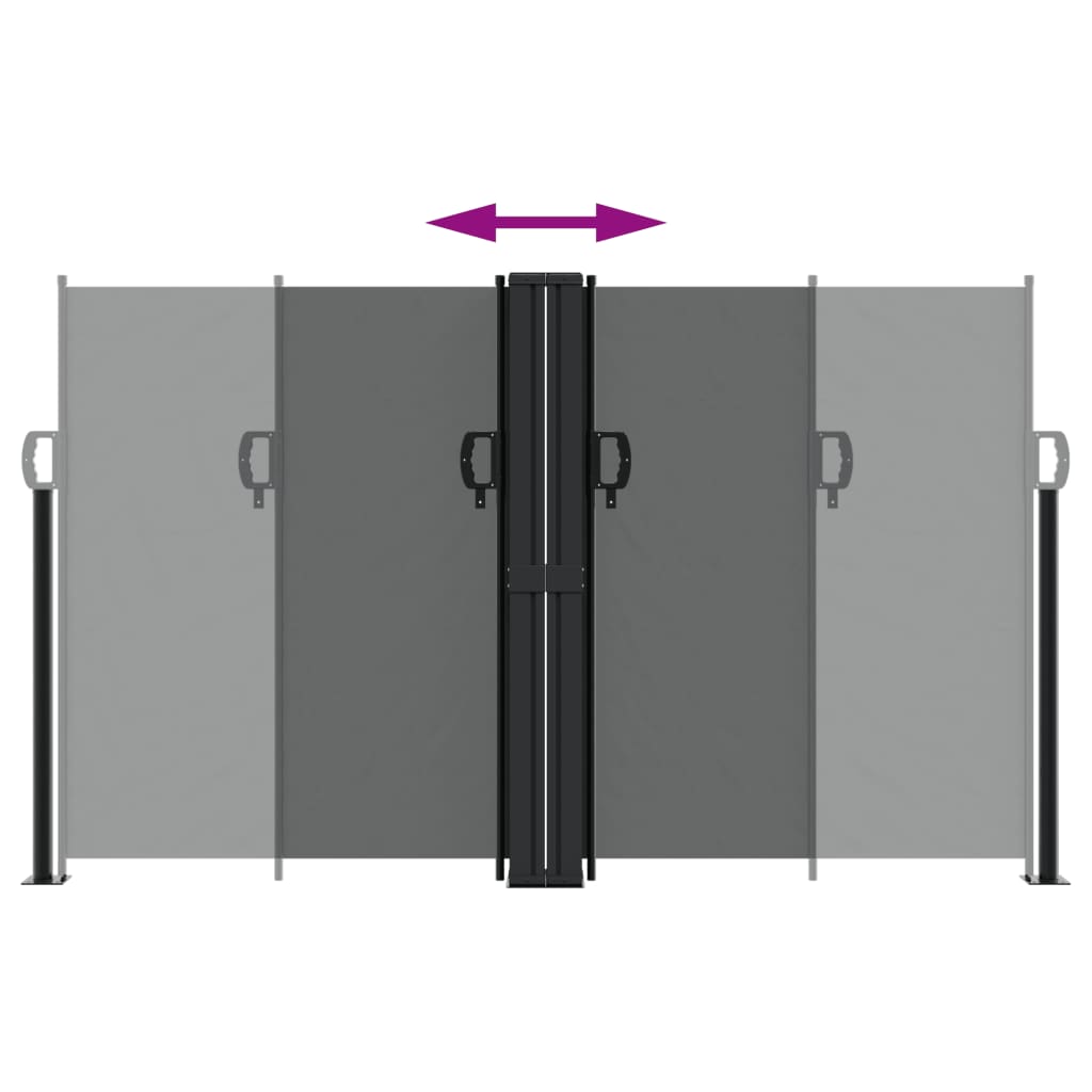Uttrekkbar sidemarkise 140x1000 cm antrasitt