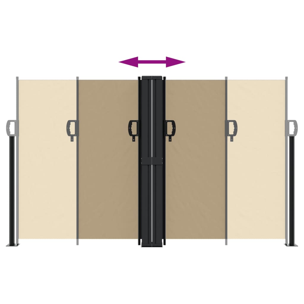 Uttrekkbar sidemarkise 140x1000 cm beige