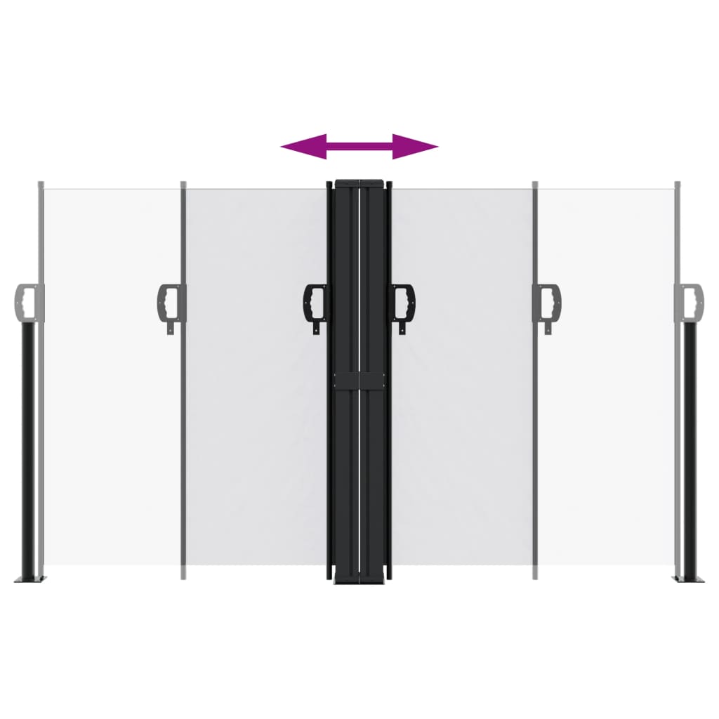 Uttrekkbar sidemarkise 140x1000 cm hvit