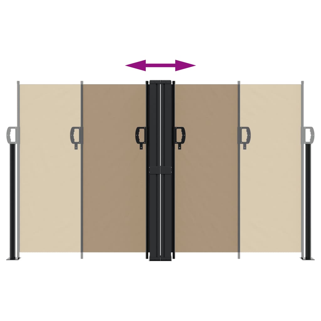 Uttrekkbar sidemarkise 140x1000 cm gråbrun