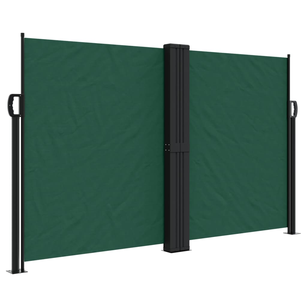 Uttrekkbar sidemarkise 140x1000 cm mørkegrønn