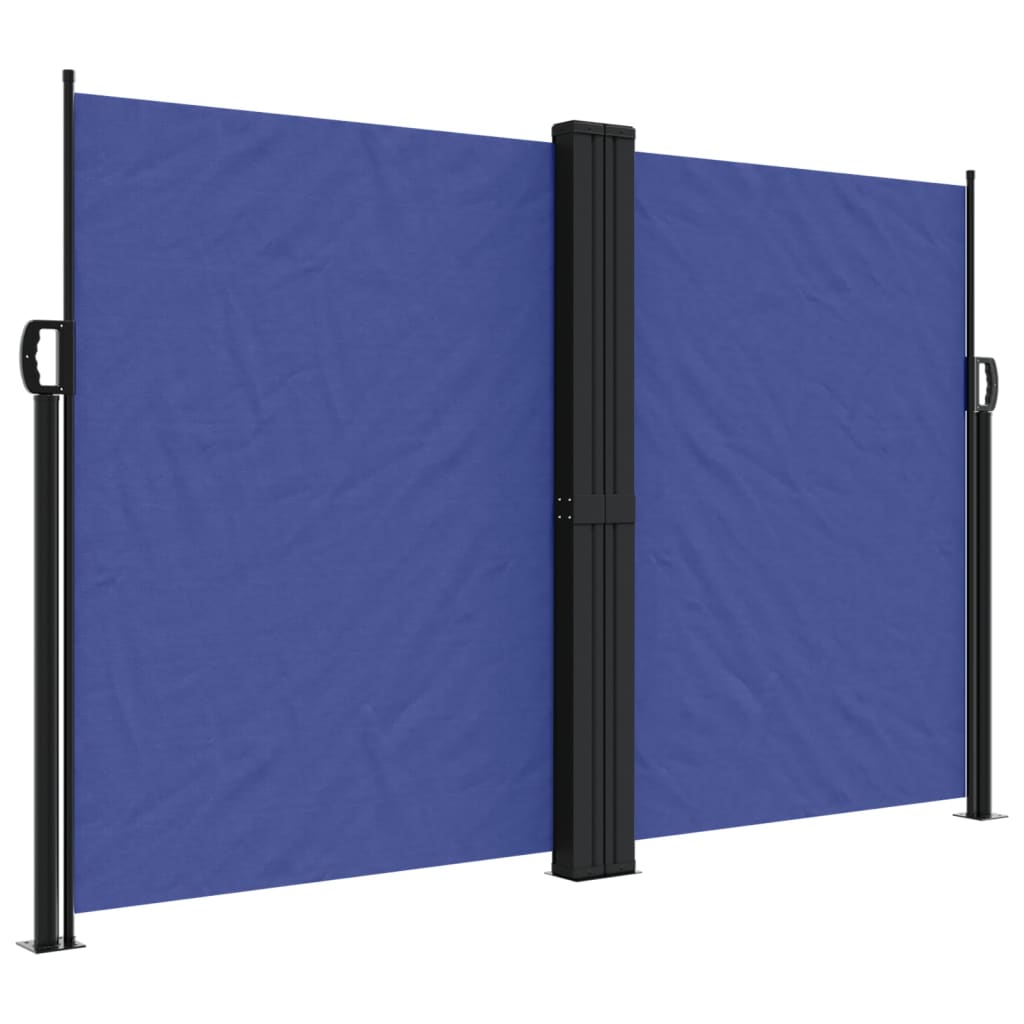 Uttrekkbar sidemarkise blå 160x1000 cm