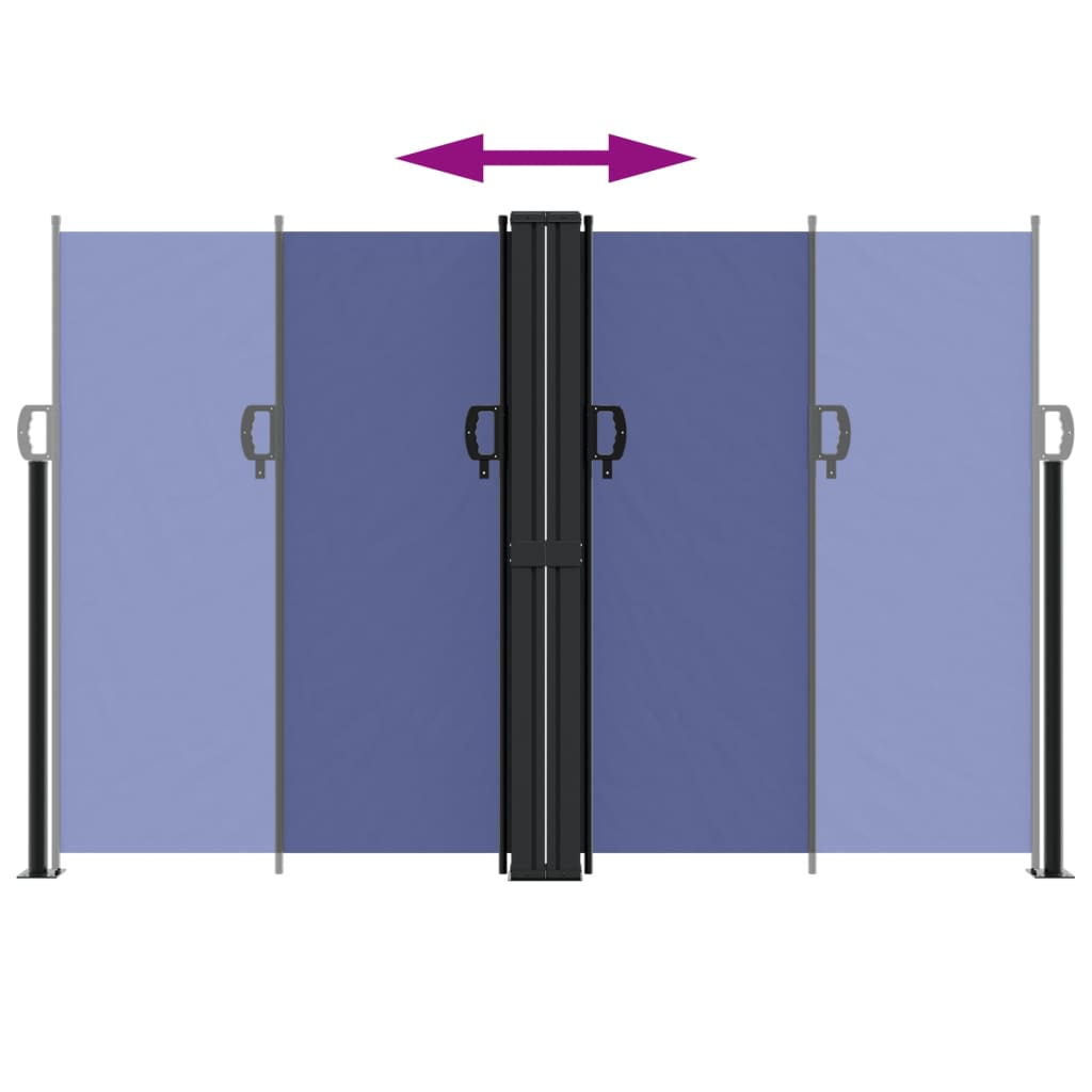 Uttrekkbar sidemarkise blå 160x1000 cm