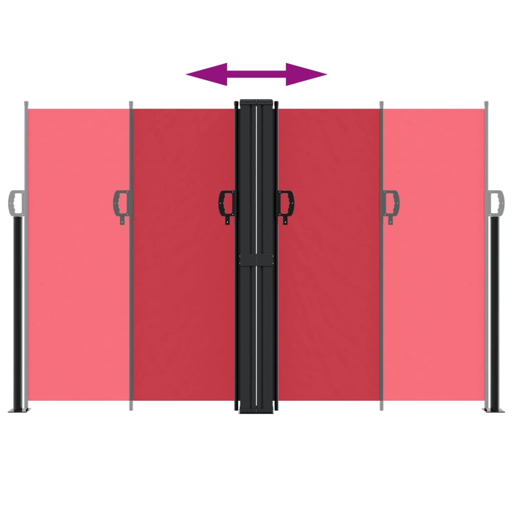 Uttrekkbar sidemarkise 160x1000 cm rød